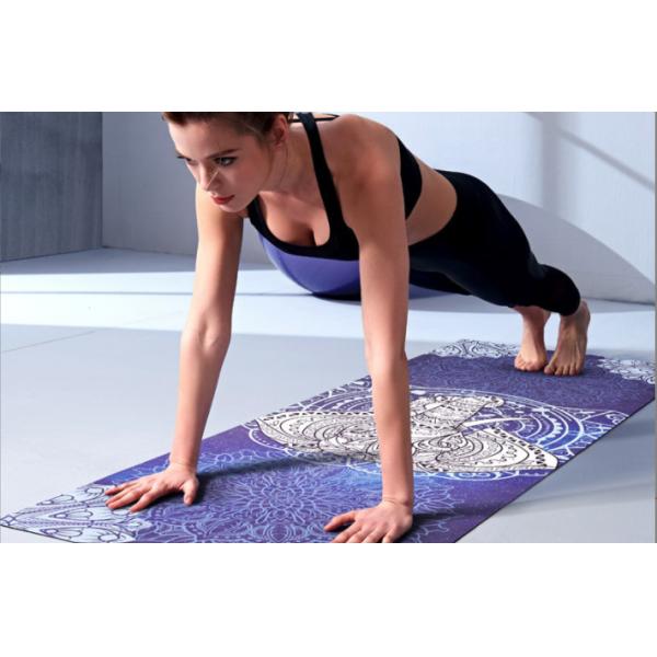 Quality 1830*680*1.5MM Eco Friendly Yoga Gym Stuff Suede Rubber Foldable Travel Yoga Mat for sale