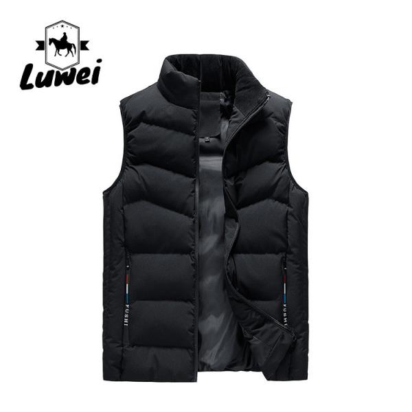 Quality High Quality Male Outdoor Warm Waistcoat Utility Quilted Polyester Sleeveless Zip Up Gillet Thick Cotton Vest for Men for sale