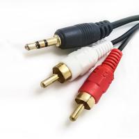 China 24K Gold Plated 3m RCA Stereo Cable 3.5 Mm To 2 RCA Audio Cable factory