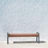 China Modern Outdoor Public Seating wooden bench chair 2 Seater Steel wood Bench factory