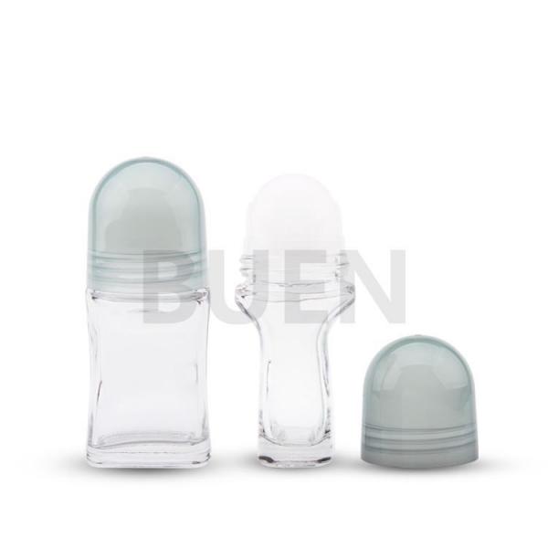 Quality Frosted Glass Roll On Bottle Customized / Transparent / Amber Essential Oil Roller Bottle for sale