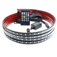China Colorful Voice Control Ambience Car Headlight Led Strip Decorative RF Rgb 5050 factory