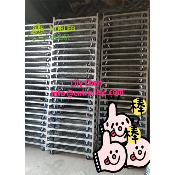 Quality Welded Wire Greenhouse Carts Flower Trolley Rack Plant Cart Iso9001 Certificatio for sale