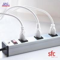 China Grounded 9 Outlet Metal Low Profile Plug Power Strip With Long Extension Cord factory