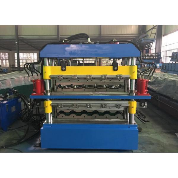 Quality Two Layer Tile Profile Roll Forming Machine 0.35-0.6mm Thickness With 6 Ton for sale