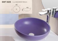 China China Suppliers Sanitary Ware Self Cleaning Color Art Wash Basin With Solid Surface Round Shape factory