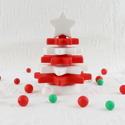 Quality Babe Soft Silicone Stacking Rings Blocks With Christmas Tree Shape for sale