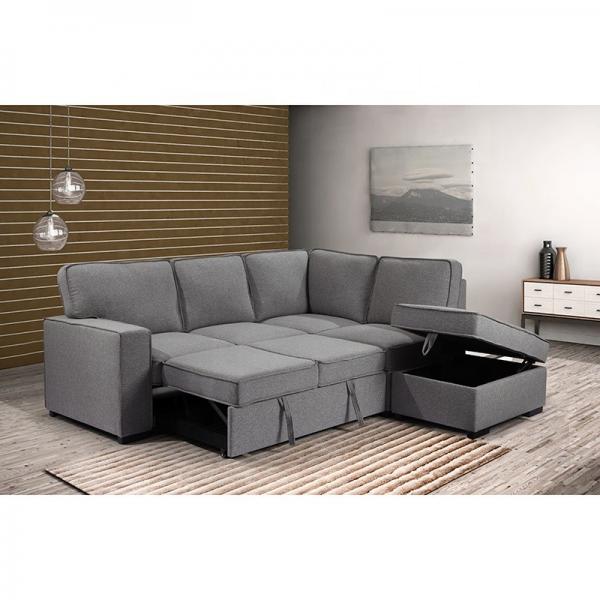 Quality Modern design luxury living room villa hotel grey sofa furniture fabric 2P+Chaise sofa with storage set couch sofa bed for sale