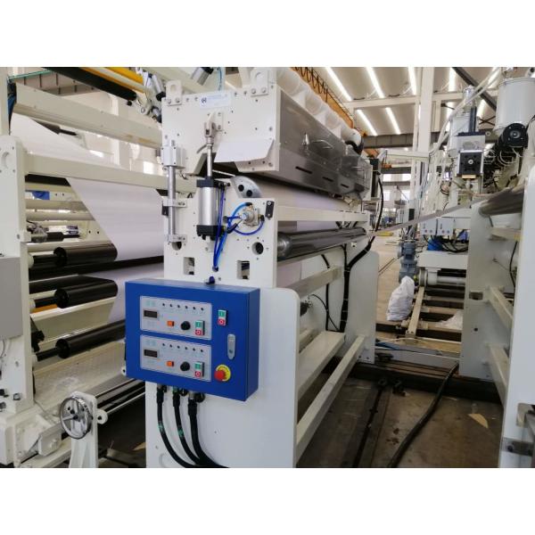 Quality 1200-1600mm Large Non Woven PaperAutomatic Laminating Machine With 2  automatic turnover air shaf  High speed white blue for sale