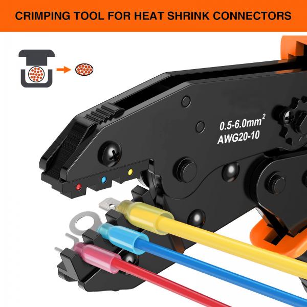 Quality Practical Heat Shrink Terminal Crimper , Multifunctional Ratchet Crimping Pliers for sale