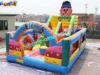China Beautiful Clown Inflatable Bouncy Slide Waterproof With CE / EN14960 factory