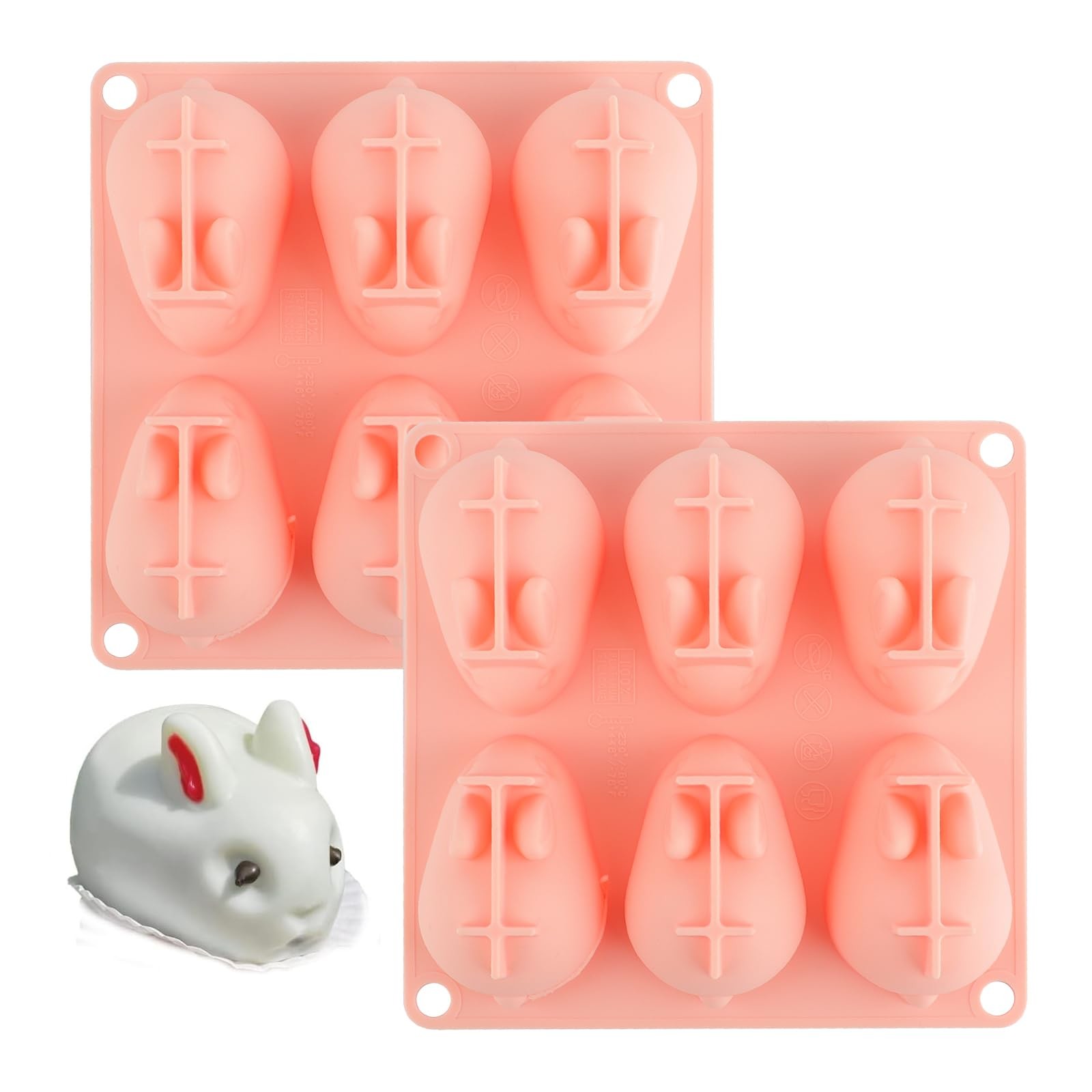 China 3D Mini Silicone Baking Mold For Mousse Cake Fondant Soap Ice Cream Chocolate Candy Rabbit Molds 6 Cavitity factory