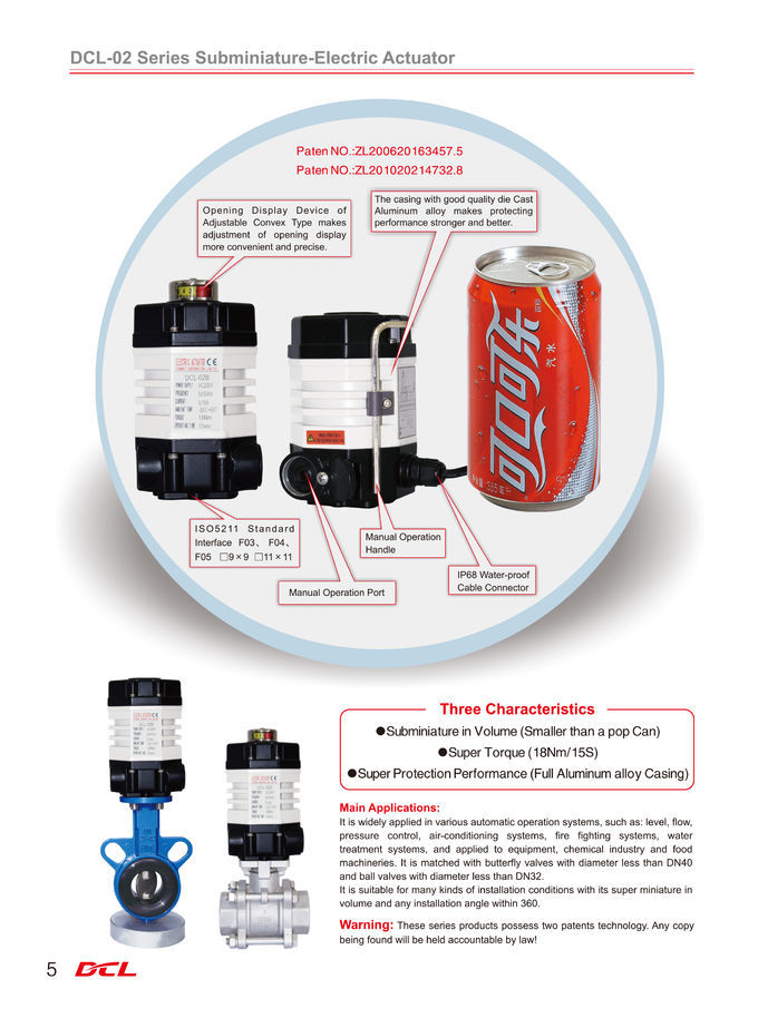 Ultra Small Electric 24VDC Quarter Turn Actuator