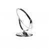 China Antique Jewelry Fold Up Mirror , Silver Oval Metal Table Standing Mirror factory