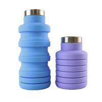 China Custom Logo Silicone Water Bottle Foldable For Outdoor Carrying factory