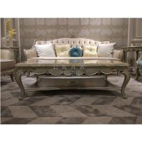 China Luxury Elegant Hand Carved Marble Top With Wood Top Coffee Table For Sale factory
