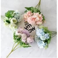 Quality Home Furnished Dahlia Artificial Silk Flowers Arrangement For Wedding Valentine for sale