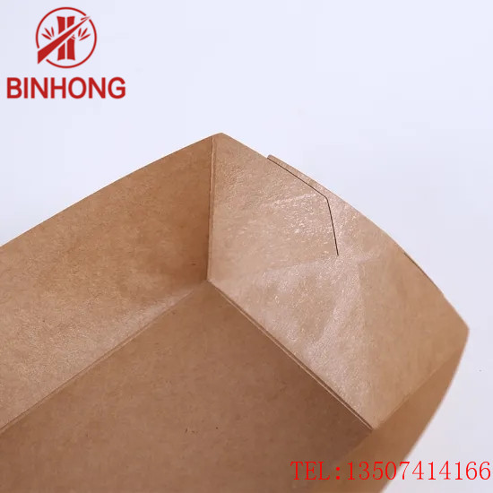 Quality Kraft Paper 125mm Boat Disposable Paper Containers for sale