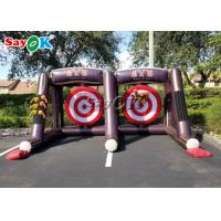 China Inflatable Games For Children Carnival Double Inflatable Axe Throwing Game / Inflatable Flying Throw Sticky Tossing Game factory