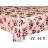 China 300GSM Polyester Fabric Tablecloth PVC Sheeting Easy To Clean Clear Plastic Table Cover factory