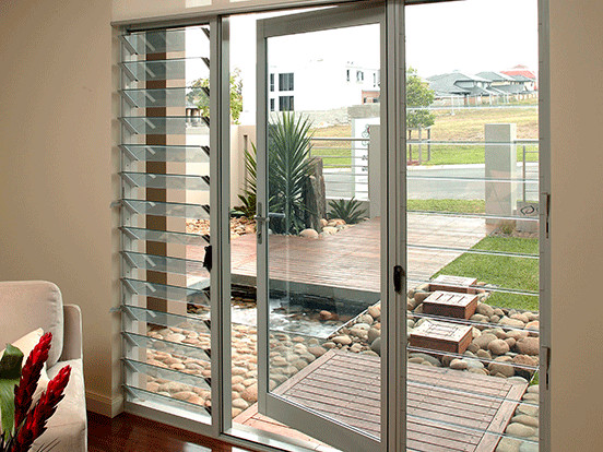 Quality Multi Color Hinged Security Doors , Sound Insulation Aluminium Glass Front Door for sale