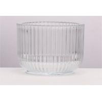 China 350ml Elegant Ribbed Glass Candle Holders for Wedding and Home Decor factory