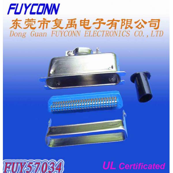 Quality Centronic 50 Pin Male 180°Cable Outlet Traditional TypeSolder Pin Connector with Matel Hood for sale