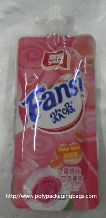 China fruit shape packaging pouch reseable stand up pouch packaging bags with spout juice drink plastic spout pouch factory