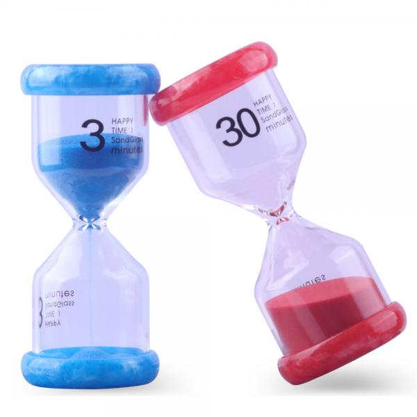 Quality Colorful Plastic Sand Timer Clock 2 3 5 10 15 30 Min Kids Game Hourglass for sale