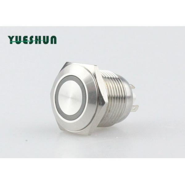 Quality 12V 24V LED Panel Mount Push Button Switch , 1NO 16mm Momentary Push Button Switch for sale