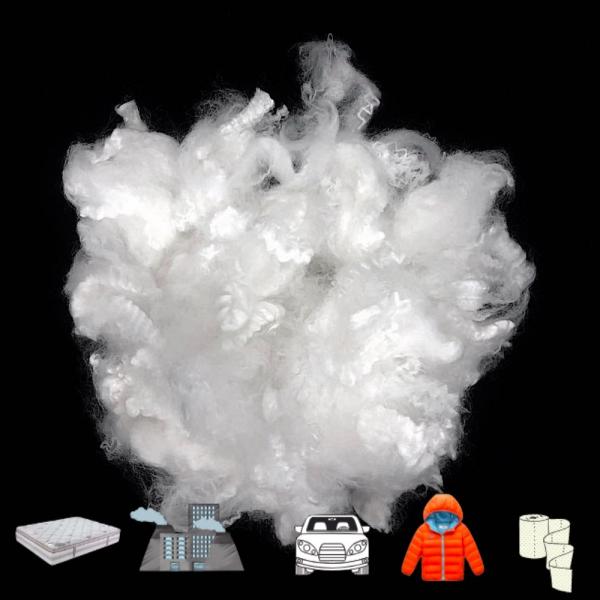 Quality Soft Polyester Staple Fiber , Solid Non Siliconized Regenerated Low Melt Fiber for sale