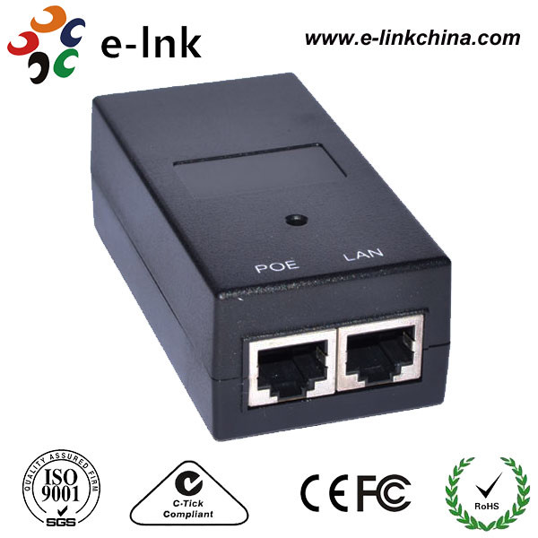Quality IP Camera Power Over Ethernet Passive POE Injector 24V 1A Output DIN Rail / Wall Mounted for sale