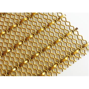 Quality Light Brass Color Decorative Architectural Woven Mesh For Hall Screen Parition for sale