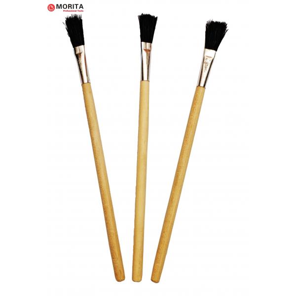 Quality Flux Brush Wooden Handle 3 Pce 25 Pce Bristle Wood Length 195mm 25mm*12 Mm Applying Flux Or Glue On To Joint And Threads for sale