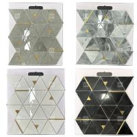 China Marble Stone Triangle Luxury Mosaic Tiles With Stainless Steel Metal Mosaic Tile Bathroom Backsplash factory