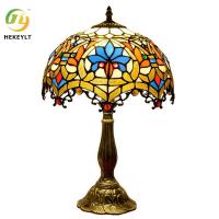 China D30CM Stained Glass Lamp Living Room Bedroom Hotel Decoration Bedside Art Lamp factory