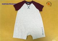 China Raglan Baby Boy Short Sleeve Bodysuits Color Custom With U Shaped Crotch factory