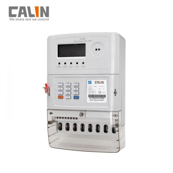 Quality 20 Digits Token Three Phase Energy Meters , Low Credit Warning Tamper Protection for sale