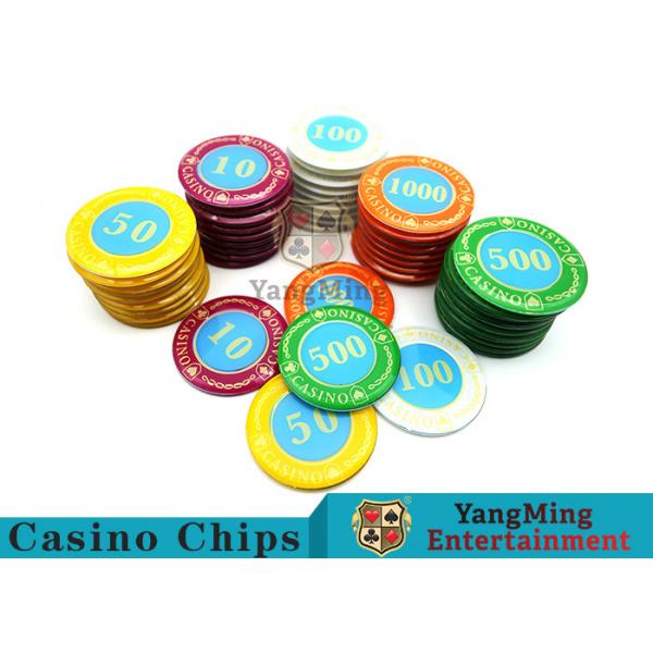 Quality Multi - Color Print Crystal Casino Poker Chip Set Tough And Durable for sale