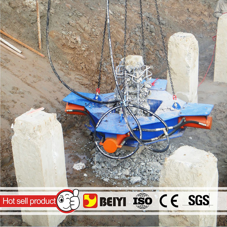 China Beiyi BYP500S Construction piling machine hydraulic round pile breaker concrete core cutting machine factory