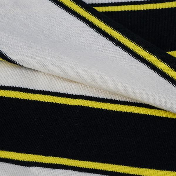 Quality Plain Yarn Dyed Cotton Fabric , Striped Double Knit Fabric For Long Sleeved for sale