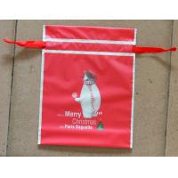 China Red double-layer material outer CPE + inner PE plastic gift bag, drawstring bag gift bag with ribbon factory