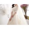 China Lace Long Tail Bridal Dresses Off Shoulder Half Sleeve Back Bandage With  Logo Custom factory