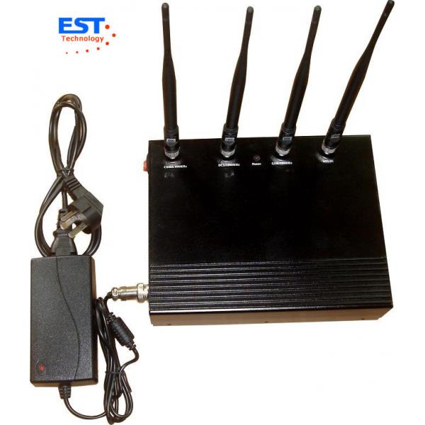 Quality 2G / 3G Desktop Cell Phone Signal Jammer 5 Antenna For Conference Room for sale