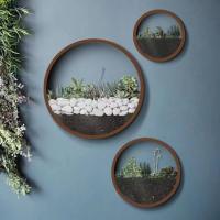 Quality Home Metal Wall Decoration Corten Steel Half Round Wall Hanging Flower Pots for sale
