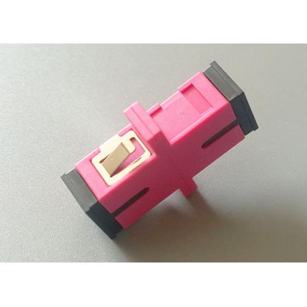 Quality OM4 SC Pink 50μm High precision dimension Fiber Optic Adapter with flange for sale