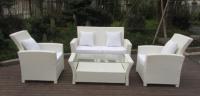 China Resin White Rattan Outdoor Sofa Sets Discount Rattan Furniture All Weather factory