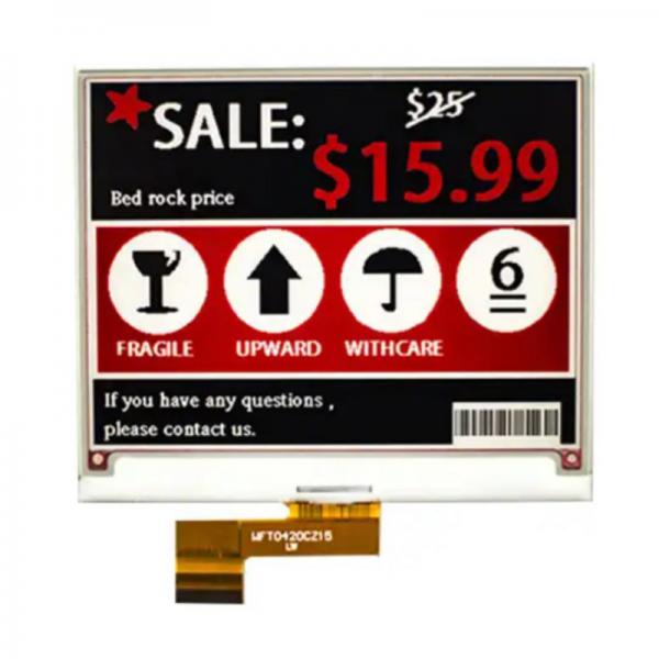 Quality 4.2 Inch Color E-Ink EPaper Display 400*300 dots For Signage Low Power Consumption Ultra-Thin Display for sale