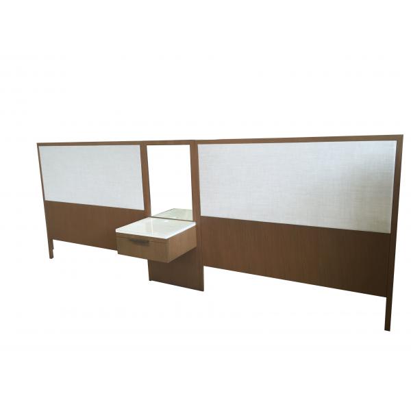 Quality Oak Wood Frame Hotel Style Headboards For Twin Beds With Night Stand for sale