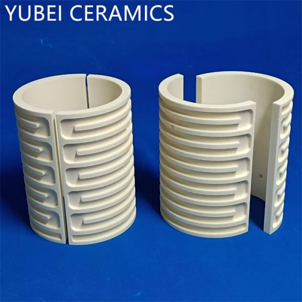Quality 99% Alumina Electrical Insulating Threaded Ceramic Tube Half Round for sale